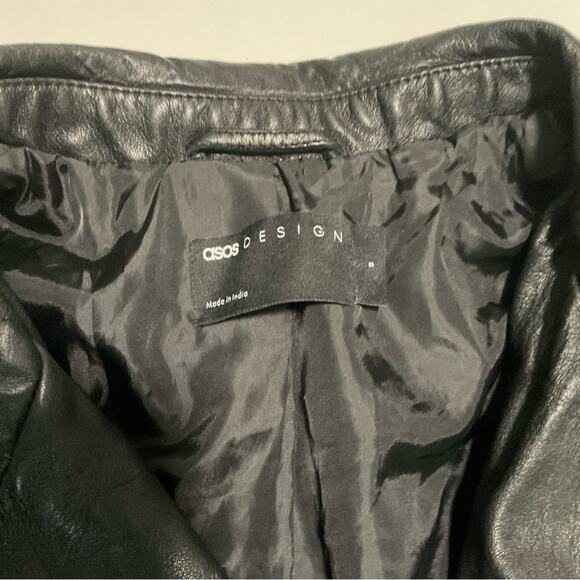 ASOS Black Real Leather Jacket Blazer Sz Small Men’s - Picture 2 of 5